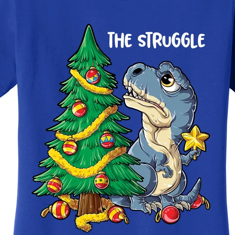 Dinosaur Christmas Tree Rex The Struggle Xmas Pajamas Meaningful Gift Women's T-Shirt