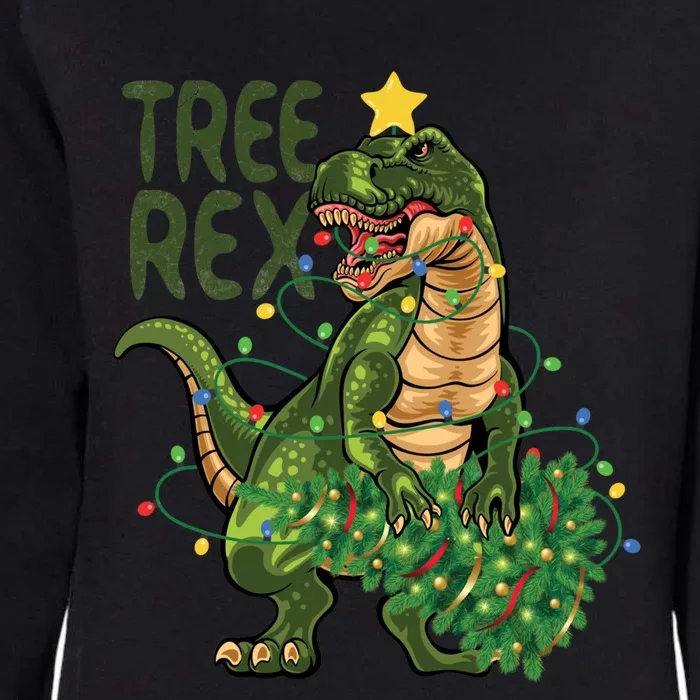 Dinosaur Christmas Tree Rex Boys Girls Funny Xmas Trex Cute Gift Womens California Wash Sweatshirt