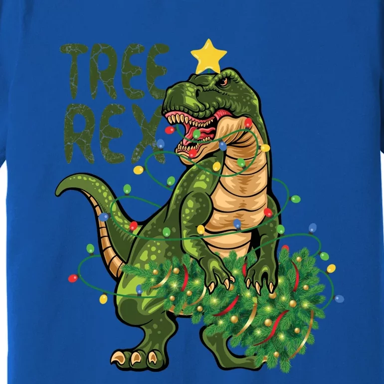 Dinosaur Christmas Tree Rex Boys Girls Funny Xmas Trex Cute Gift Premium T-Shirt