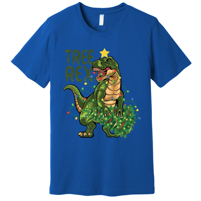 Dinosaur Christmas Tree Rex Boys Girls Funny Xmas Trex Cute Gift Premium T-Shirt