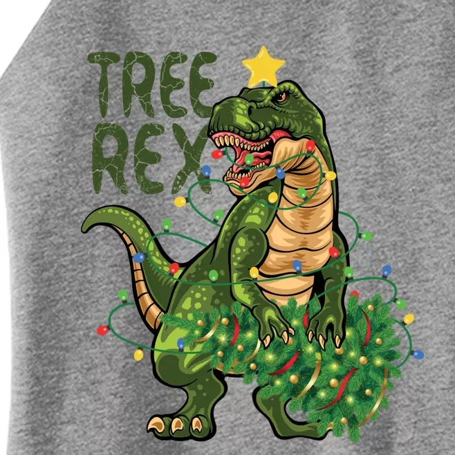 Dinosaur Christmas Tree Rex Boys Girls Funny Xmas Trex Cute Gift Women’s Perfect Tri Rocker Tank