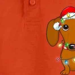 Dachshund Christmas Tree Dachshund Santa Hat Light Xmas Gift Dry Zone Grid Performance Polo