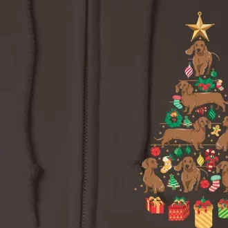 Dachshund Christmas Tree Full Zip Hoodie