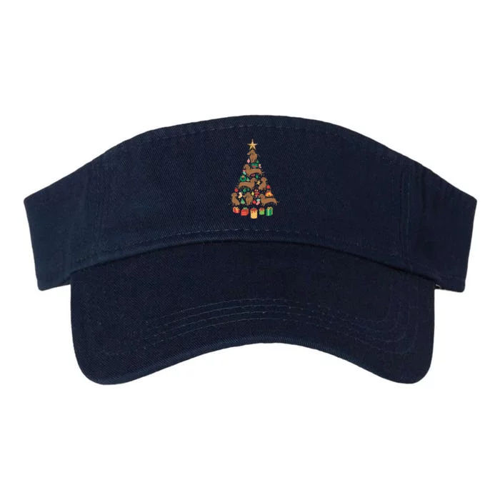 Dachshund Christmas Tree Valucap Bio-Washed Visor