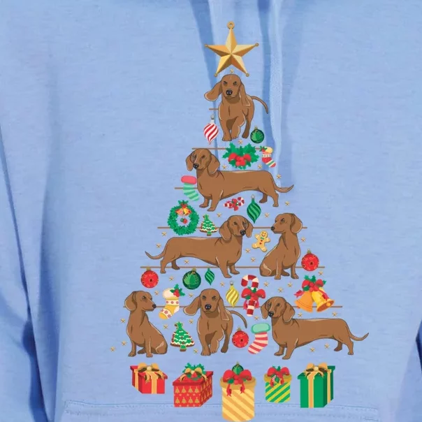 Dachshund Christmas Tree Unisex Surf Hoodie