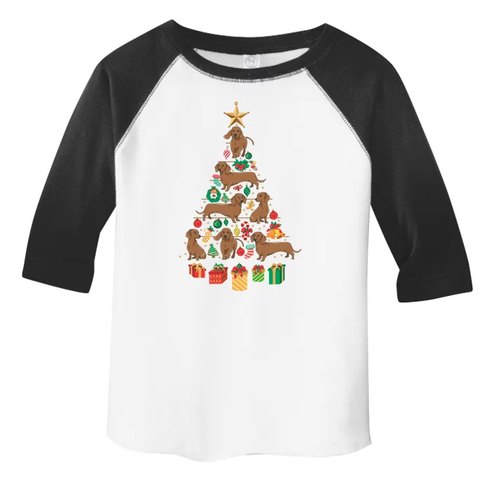 Dachshund Christmas Tree Toddler Fine Jersey T-Shirt