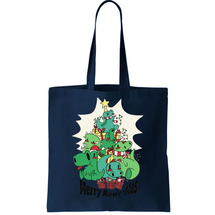 Dinosaur Christmas Tree TRex Idea & Dino Xmas Outfit Tote Bag