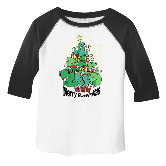 Dinosaur Christmas Tree TRex Idea & Dino Xmas Outfit Toddler Fine Jersey T-Shirt