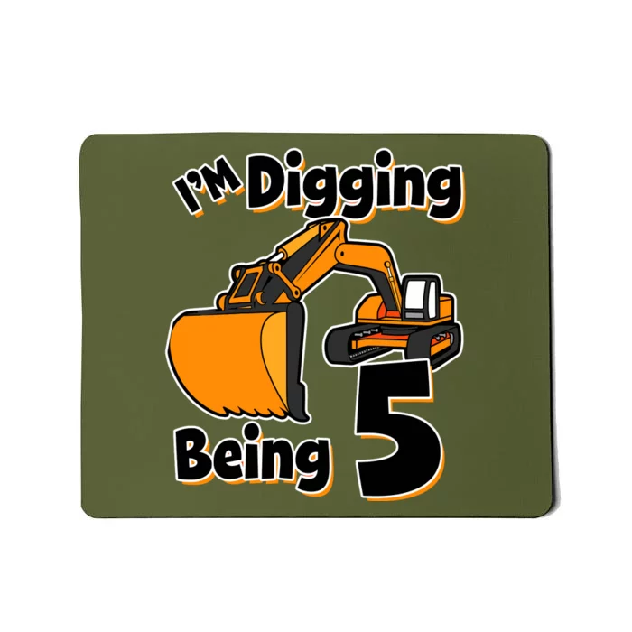 Digger Construction Truck 5th Birthday Truck 5 Year Old Mousepad