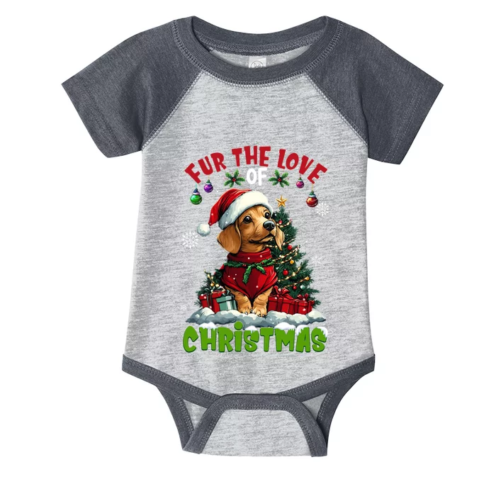 Dachshund Christmas Tree Lights Decorations Dog Lover Xmas Infant Baby Jersey Bodysuit