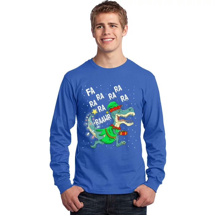 Dinosaur Christmas Tree Rex Fa Ra Ra Rawr Trex Elf Meaningful Gift Long Sleeve Shirt