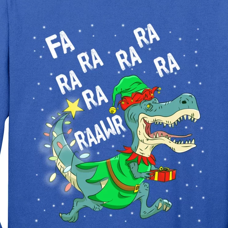 Dinosaur Christmas Tree Rex Fa Ra Ra Rawr Trex Elf Meaningful Gift Long Sleeve Shirt