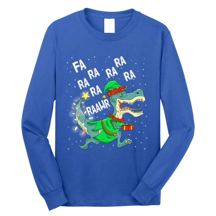 Dinosaur Christmas Tree Rex Fa Ra Ra Rawr Trex Elf Meaningful Gift Long Sleeve Shirt