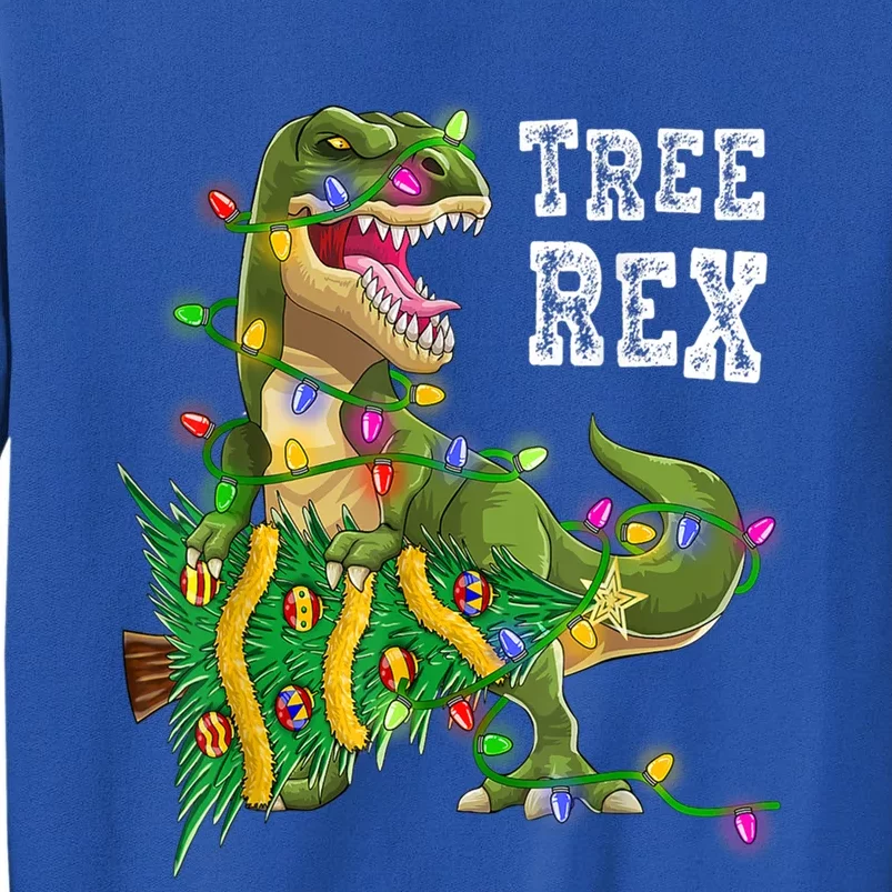 Dinosaur Christmas Tree Rex Family Matching Funny Gift Tall Sweatshirt