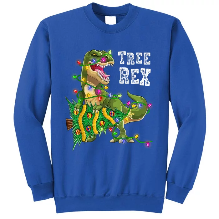 Dinosaur Christmas Tree Rex Family Matching Funny Gift Tall Sweatshirt