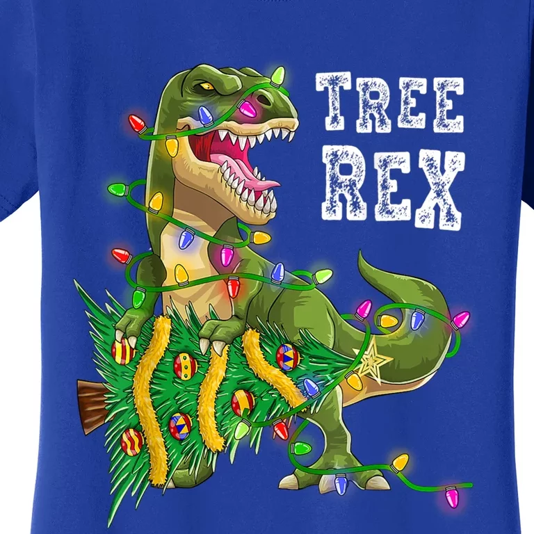 Dinosaur Christmas Tree Rex Family Matching Funny Gift Women's T-Shirt