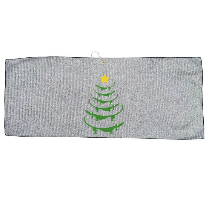 Dachshund Christmas Tree Large Microfiber Waffle Golf Towel