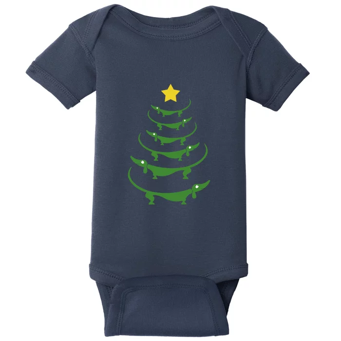 Dachshund Christmas Tree Baby Bodysuit