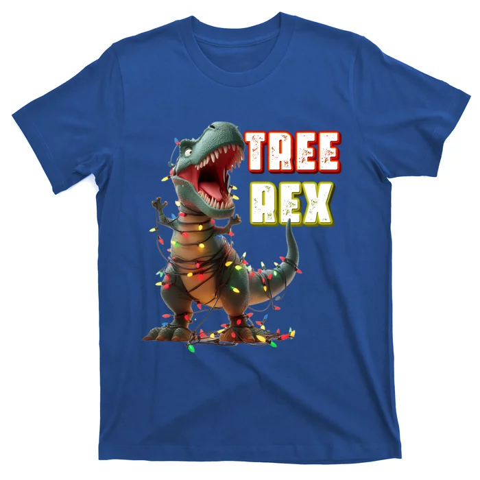 Dinosaur Christmas Tree Rex Xmas Lights Gift T-Shirt