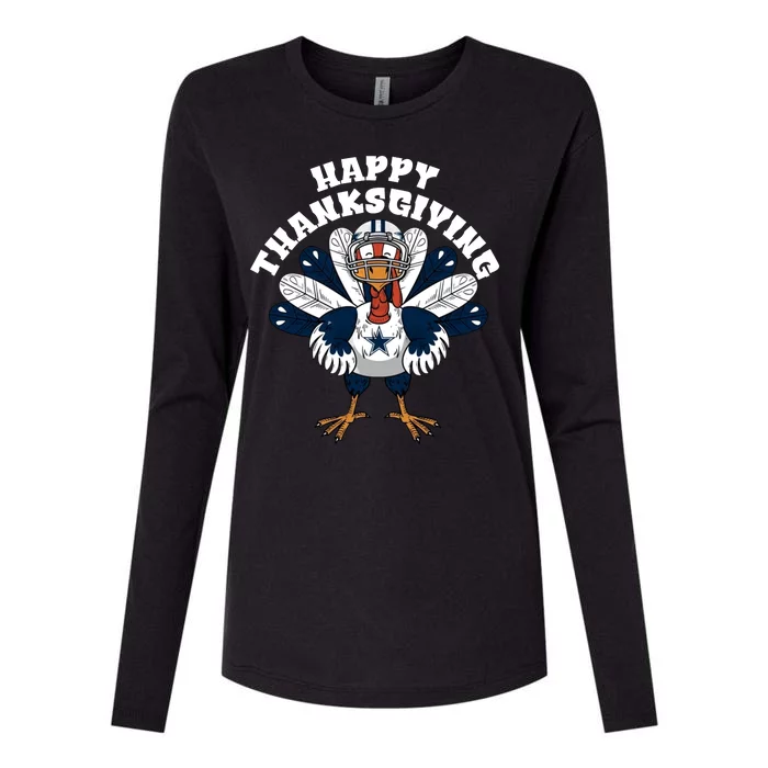 Dallas Cowboys Turkey Happy Thanksgiving Womens Cotton Relaxed Long Sleeve T-Shirt