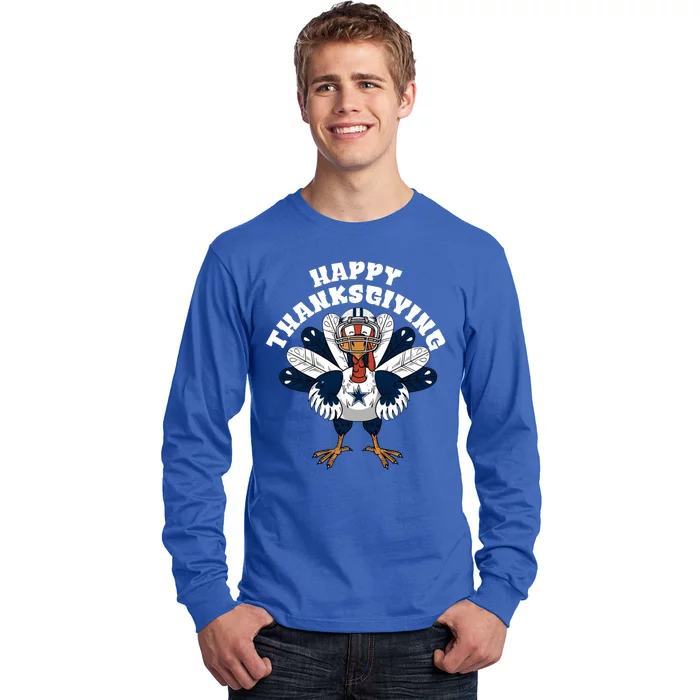 Dallas Cowboys Turkey Happy Thanksgiving Long Sleeve Shirt