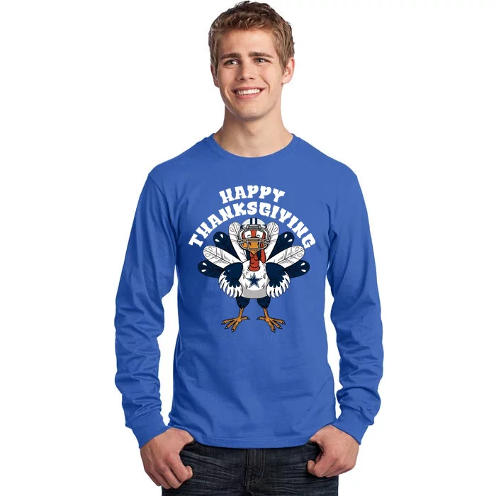 Dallas Cowboys Turkey Happy Thanksgiving Tall Long Sleeve T-Shirt