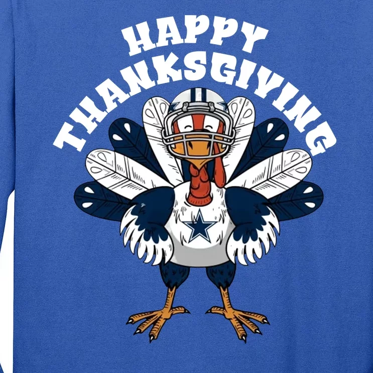 Dallas Cowboys Turkey Happy Thanksgiving Tall Long Sleeve T-Shirt