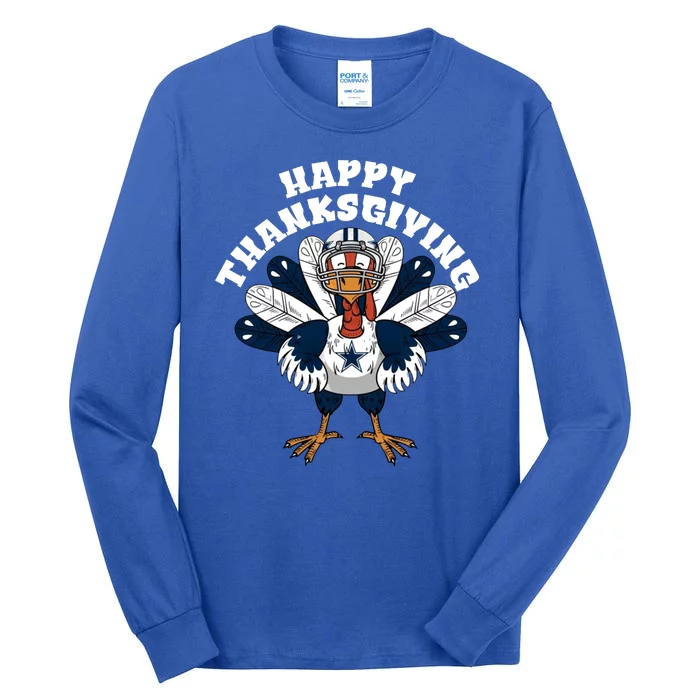 Dallas Cowboys Turkey Happy Thanksgiving Tall Long Sleeve T-Shirt