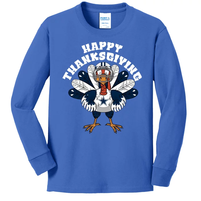 Dallas Cowboys Turkey Happy Thanksgiving Kids Long Sleeve Shirt