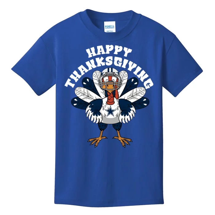 Dallas Cowboys Turkey Happy Thanksgiving Kids T-Shirt