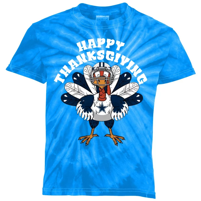 Dallas Cowboys Turkey Happy Thanksgiving Kids Tie-Dye T-Shirt