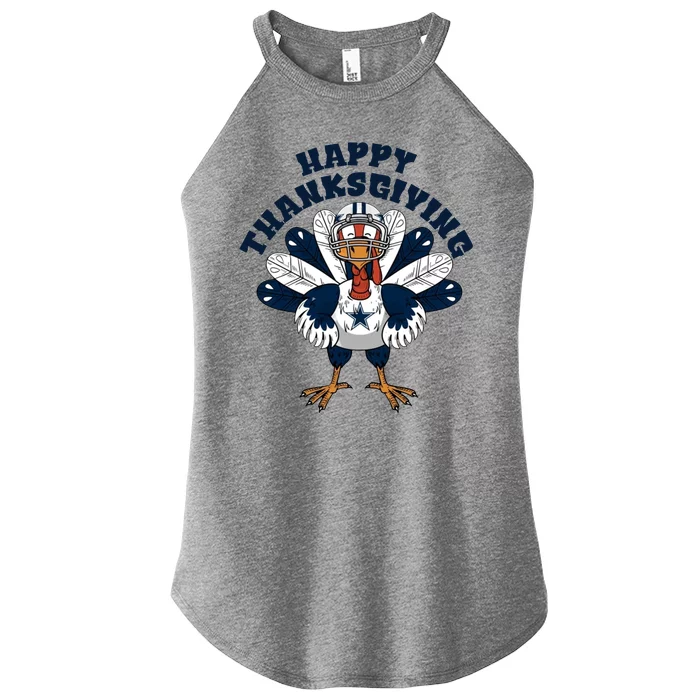 Dallas Cowboys Turkey Happy Thanksgiving Women’s Perfect Tri Rocker Tank