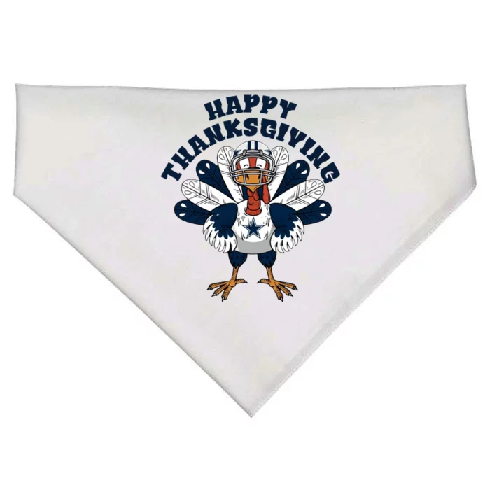 Dallas Cowboys Turkey Happy Thanksgiving USA-Made Doggie Bandana