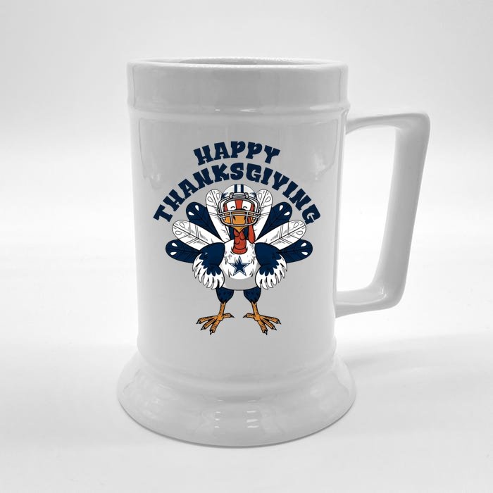 Dallas Cowboys Turkey Happy Thanksgiving Front & Back Beer Stein