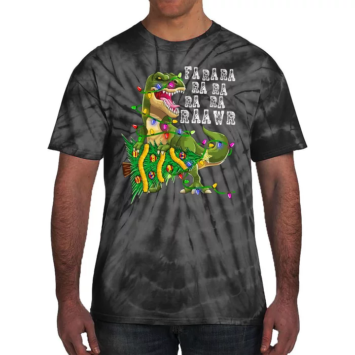 Dinosaur Christmas Tree Rex Xmas Gifts Tie-Dye T-Shirt