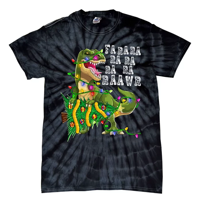 Dinosaur Christmas Tree Rex Xmas Gifts Tie-Dye T-Shirt