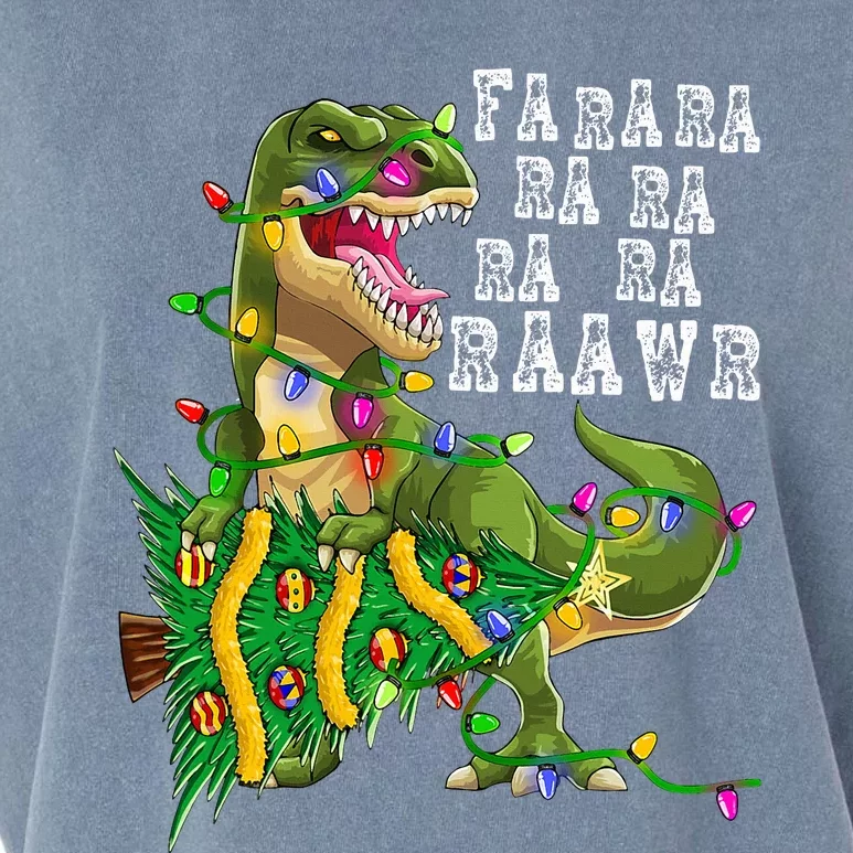 Dinosaur Christmas Tree Rex Xmas Gifts Garment-Dyed Women's Muscle Tee