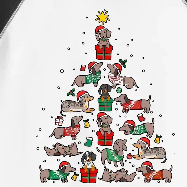 Dachshund Christmas Tree Wiener Dog Lover Christmas Toddler Fine Jersey T-Shirt