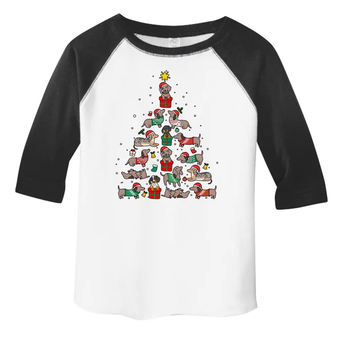 Dachshund Christmas Tree Wiener Dog Lover Christmas Toddler Fine Jersey T-Shirt