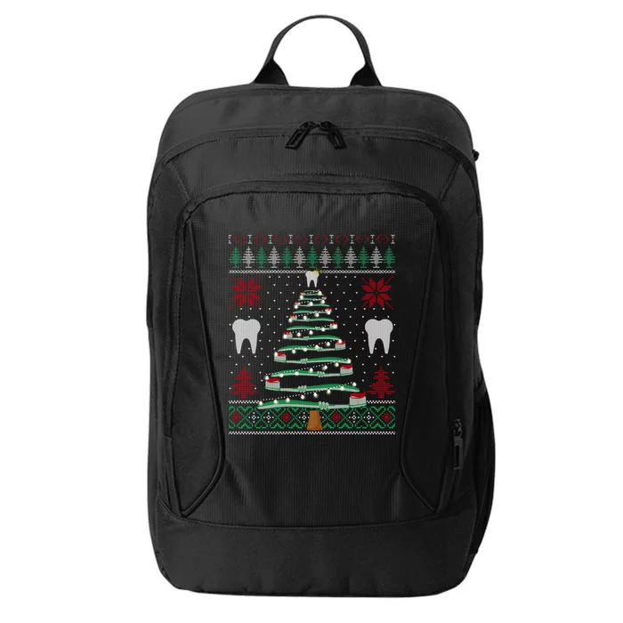 Dental Christmas Tooth Brush Christmas Tree Ugly Sweater Meaningful Gift City Backpack