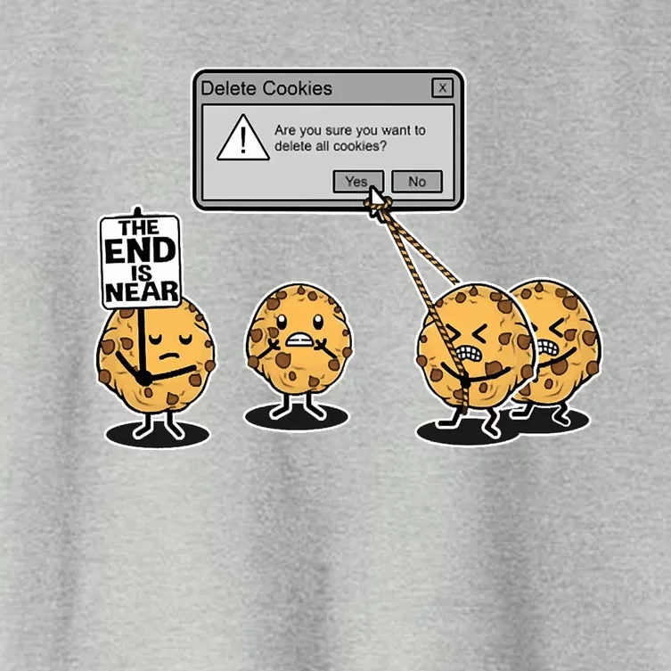 Deleting Cookies The End Is Near Funny Women's Crop Top Tee