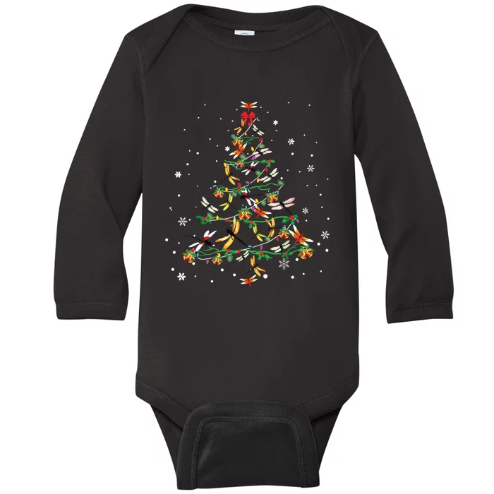 Dragonfly Christmas Tree Ornament Decor Xmas Baby Long Sleeve Bodysuit