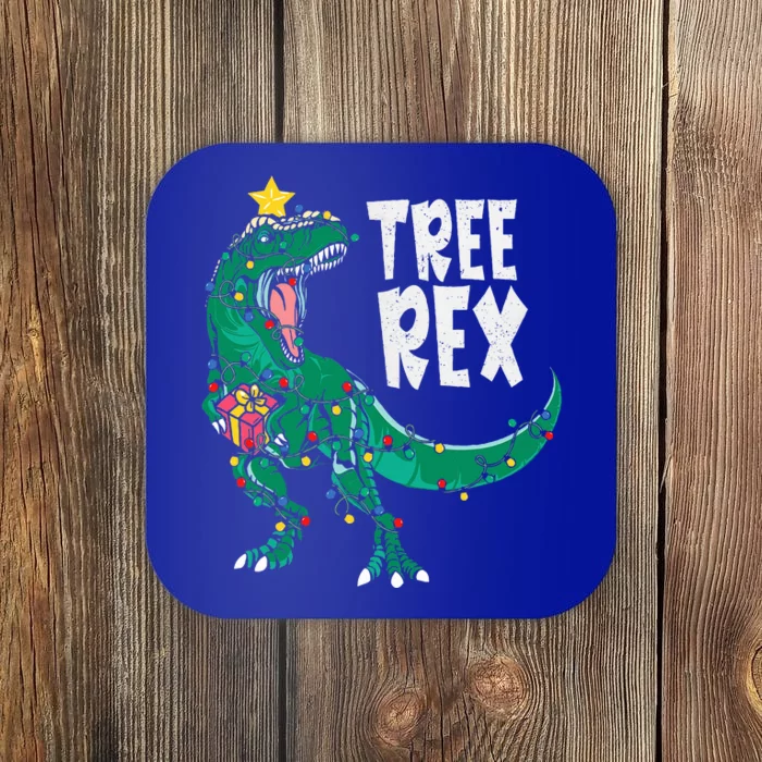 Dinosaur Christmas Tree Rex Pajamas Xmas Lights Coaster