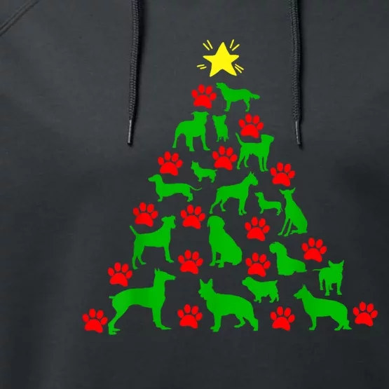 Dog Christmas Tree Dog Christmas Performance Fleece Hoodie