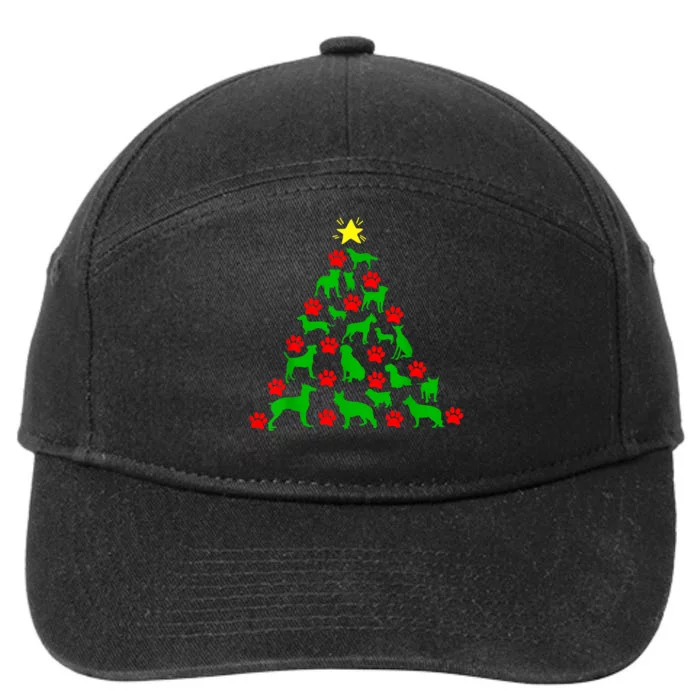 Dog Christmas Tree Dog Christmas 7-Panel Snapback Hat