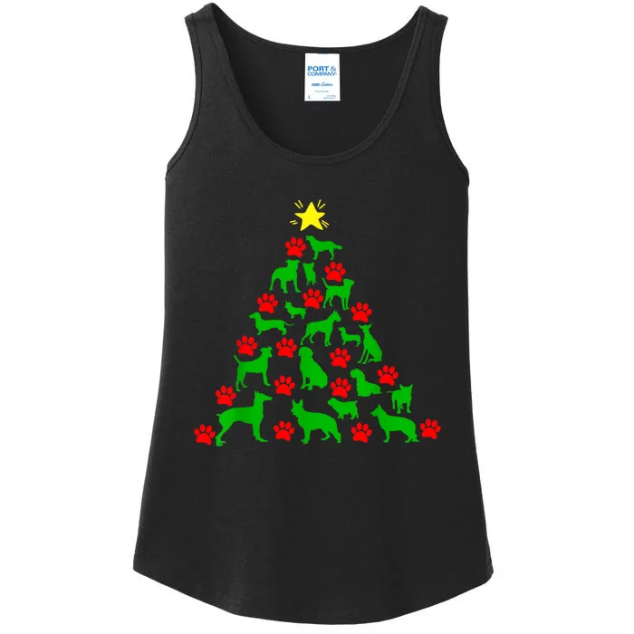 Dog Christmas Tree Dog Christmas Ladies Essential Tank