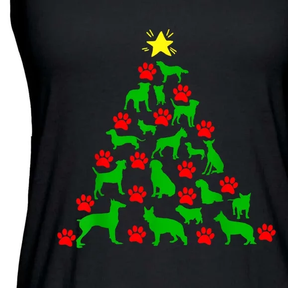 Dog Christmas Tree Dog Christmas Ladies Essential Flowy Tank