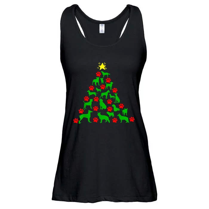 Dog Christmas Tree Dog Christmas Ladies Essential Flowy Tank