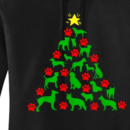 Dog Christmas Tree Dog Christmas Women's Pullover Hoodie