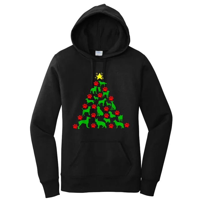 Dog Christmas Tree Dog Christmas Women's Pullover Hoodie